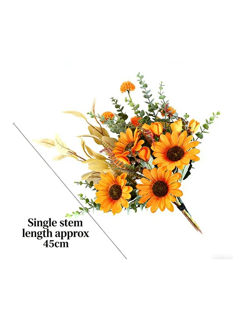 JAYATO Fake flowers and realistic flowers as living room decorations for a luxurious style home decoration. Mediterranean floral arrangement with combined sunflowers and plastic vases. - Image 4